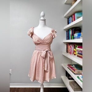 Saints & Secrets Blush Satin Dress Size Small NWT